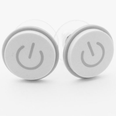 boucles d'oreilles Apple Boucles d'oreilles fait du bouton "power" d'un macbook